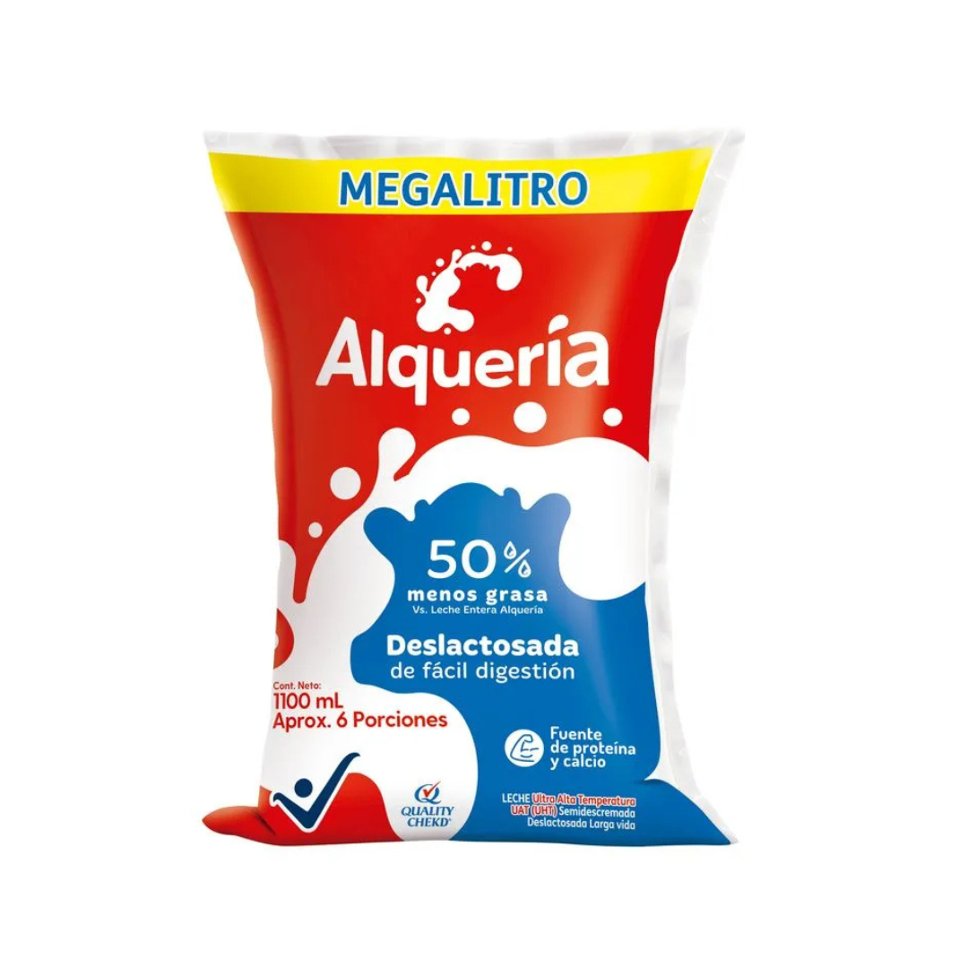 LECHE ALQUERIA x 1100ml DESLAC MEGA