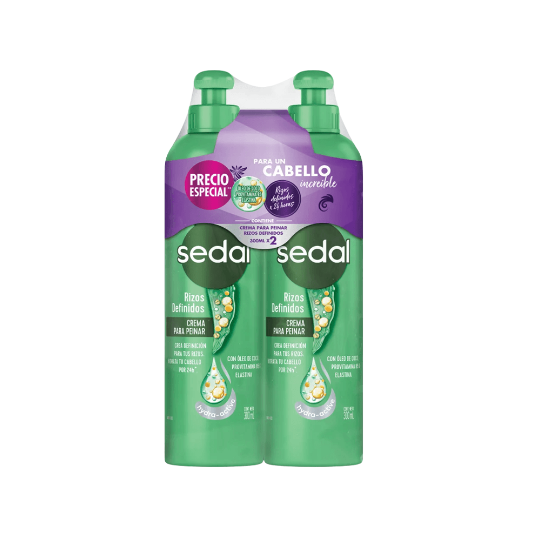 CREMA DE PEINAR SEDAL 2 X 300 ML RIZOS DEFINIDOS