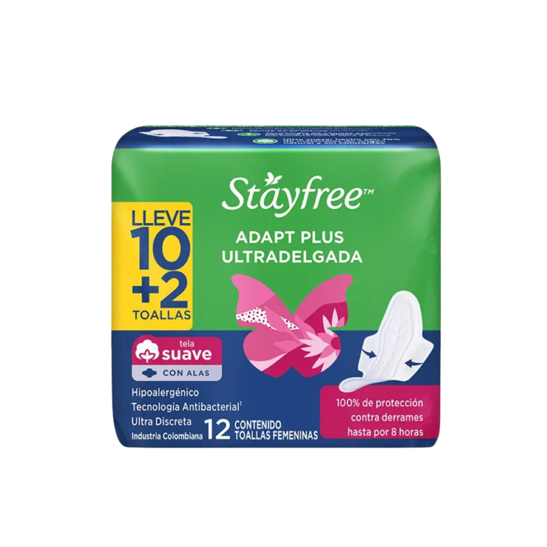 TOALLA HIGIENICA STAYFREE X 12 ADAP PLUS ULT/DEL