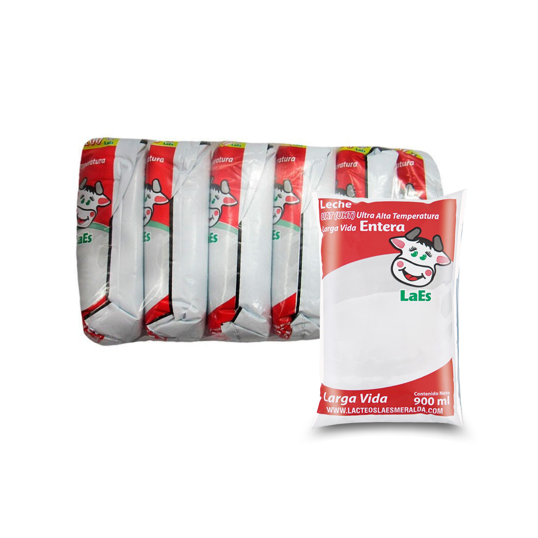 LECHE LAES X 900 ML ENTERA BOLSA SIXPACK