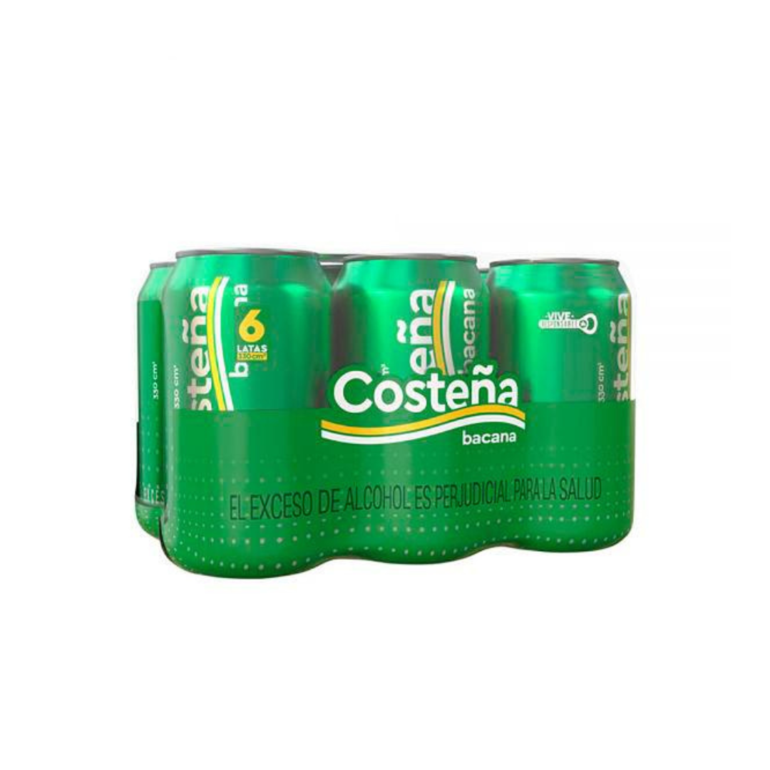 CERVEZA COSTEÑA BACANA X 330 ML SIXPACK