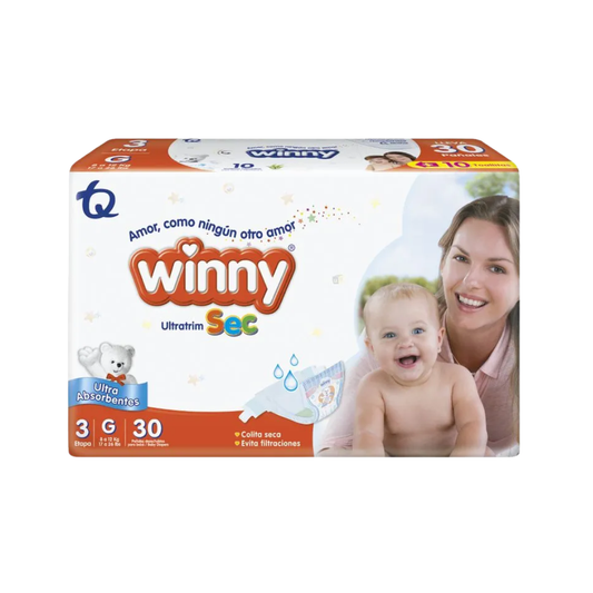PAÑAL WINNY 3G x 30und ULTRATRIM SEC