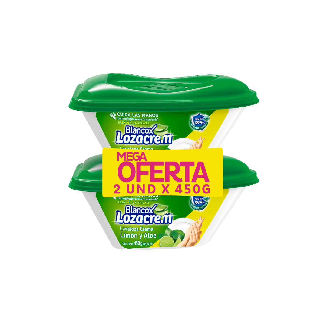 LAVAPLATOS LOZA CREM 2 X 450 G LIMON