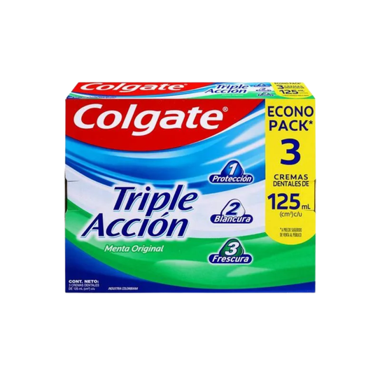 CREMA DENTAL COLGATE 3x125ml TRIPLE ACCION