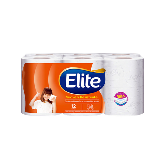 PAPEL HIGIENICO ELITE X 12 SUAVE Y RESISTENTE