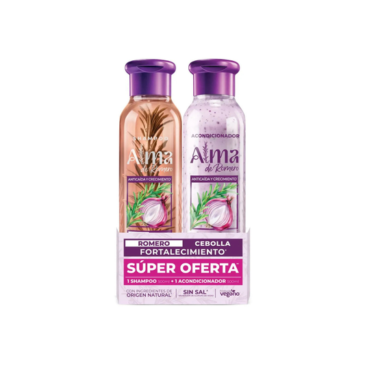 SHAMPOO ALMA X 500 ML + AC X 500 ML ROMERO Y CEBOLLA