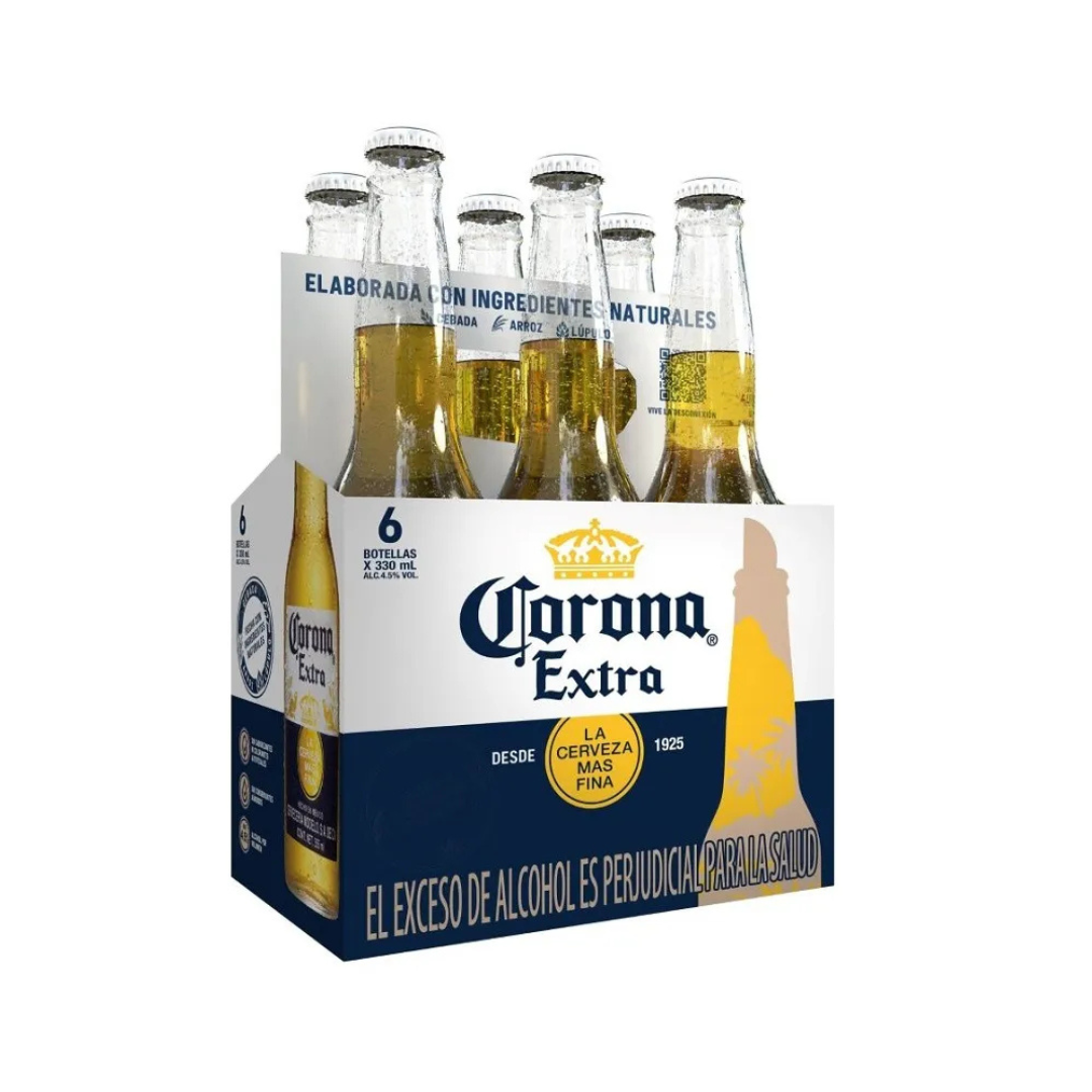 CERVEZA CORONA EXTRA X 330 ML SIXPACK